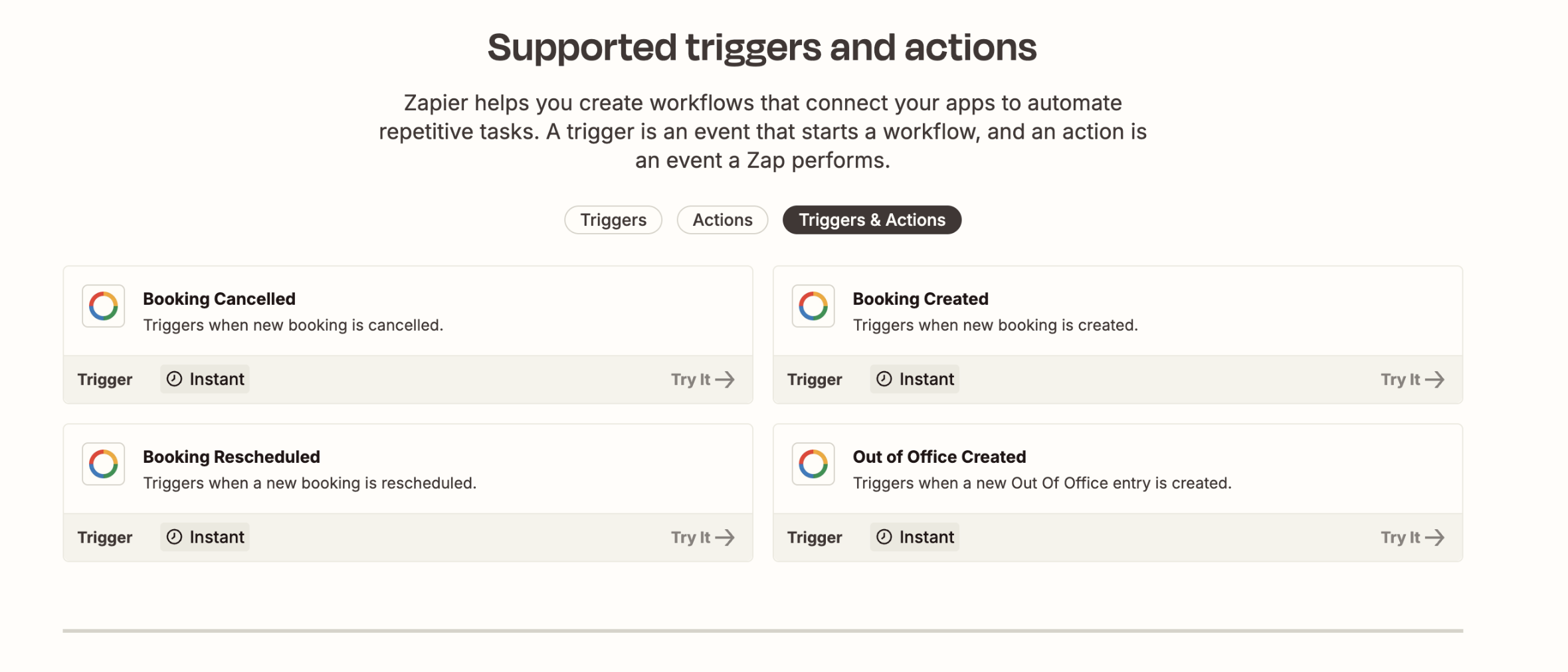 Screenshot of app Zapier